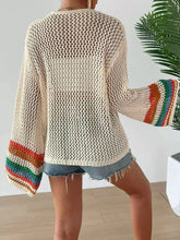 Load image into Gallery viewer, Retro Crochet Rainbow ,Long-sleeved Cardigan ,Handmade Crochet Knitted Cover-ups
