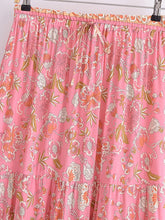 Load image into Gallery viewer, Pink Floral Print ,Beach Bohemian Skirt,Boho Skirts
