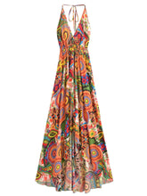 Load image into Gallery viewer, Wild Floral ,Open Back,Strapless Boho Dress
