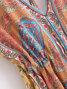 Wild Floral ,Open Back,Strapless Boho Dress