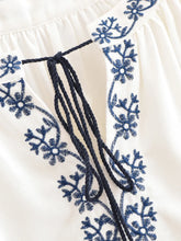 Load image into Gallery viewer, Floral Embroidery, Linen Cotton  Shirts ,Boho Shirt
