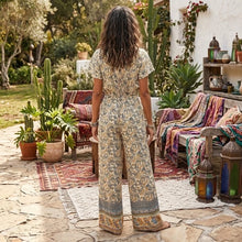 Load image into Gallery viewer, Red Floral Print, Boho Bodysuits,Bohemian Rompers
