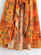 Load image into Gallery viewer, Bohemian High Low Maxi Skirt  Smocked Elastic Beach Vacation Skirts
