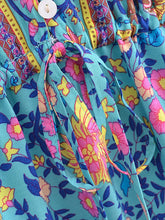 Load image into Gallery viewer, Green Floral Print ,Bohemian Maxi Dress,Boho Dress
