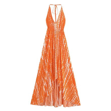 Load image into Gallery viewer, Floral Print ,Backless Sexy Beach Bohemian Dress,, High-Low Boho Dress
