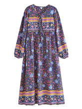 Load image into Gallery viewer, Lace-up Tassel,Bohemian Dress,Boho Dress Robe
