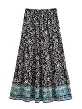 Load image into Gallery viewer, Boho Skirt with Pockets, Floral Printed Ruffles,Bohemian Pleated Maxi Skirts
