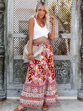 Load image into Gallery viewer, Boho Skirt, Pink Floral ,Bohemian Maxi Skirts
