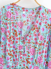 Load image into Gallery viewer, Ethnic Floral Long Sleeve Tassel Rayon Beach Bohemian maxi Dress
