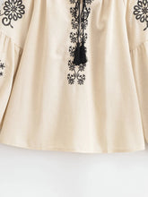 Load image into Gallery viewer, Floral Embroidery, Linen Cotton  Shirts ,Boho Shirt

