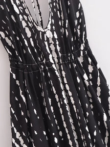 Floral Print ,Backless Sexy Beach Bohemian Dress,, High-Low Boho Dress
