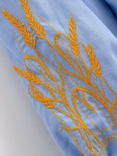 Load image into Gallery viewer, Wheat Embroidered, Linen Cotton Blouse,Lace-up Tassel Loose Boho Shirt
