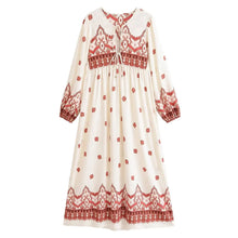 Load image into Gallery viewer, Bohemian Maxi Dress Women Long Sleeve Floral Printed Holiday Beach Long Dress
