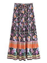 Load image into Gallery viewer, Blue Floral Print ,Beach Bohemian Skirt,Boho Skirts
