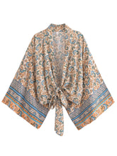 Load image into Gallery viewer, Bohemian Kimono, Boho Bikini Cover-ups,Red Floral
