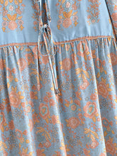 Load image into Gallery viewer, Grey Floral Print,Bohemian Maxi Dress,Boho Dress
