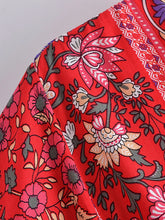 Load image into Gallery viewer, Green Wild Floral-Wrap Boho Mini Dress
