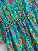 Load image into Gallery viewer, Wild Floral Print,Bohemian Mini Dresses ,Holiday Boho Dress
