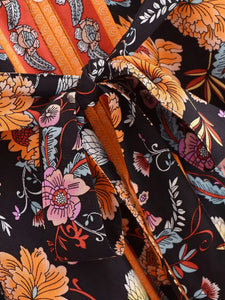 Floral Print ,Breasted Bohemian Maxi Dress, Boho Dress Robe