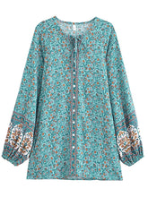 Load image into Gallery viewer, Floral Printed  Boho Blouse Shirts  Bohemian Blusas Tops

