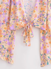 Load image into Gallery viewer, Wild Floral Print ,Short Kimono ,Bikini Cover-ups
