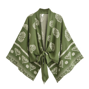 Boho Kimono ,Short Robe, Bikini Cover-Ups