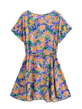 Load image into Gallery viewer, Wild Floral Print,Bohemian Mini Dress ,Beach Boho Dress
