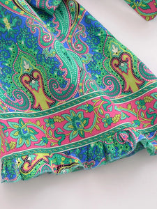 Wild Floral Print ,Short Kimono ,Bikini Cover-ups