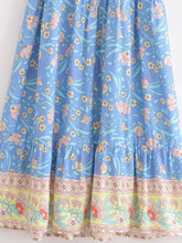 Load image into Gallery viewer, Blue Floral Print,Bohemian Maxi Dress,Boho Dress
