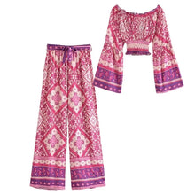 Load image into Gallery viewer, Boho Sets, Floral Print ,Pants and Tops Outfits
