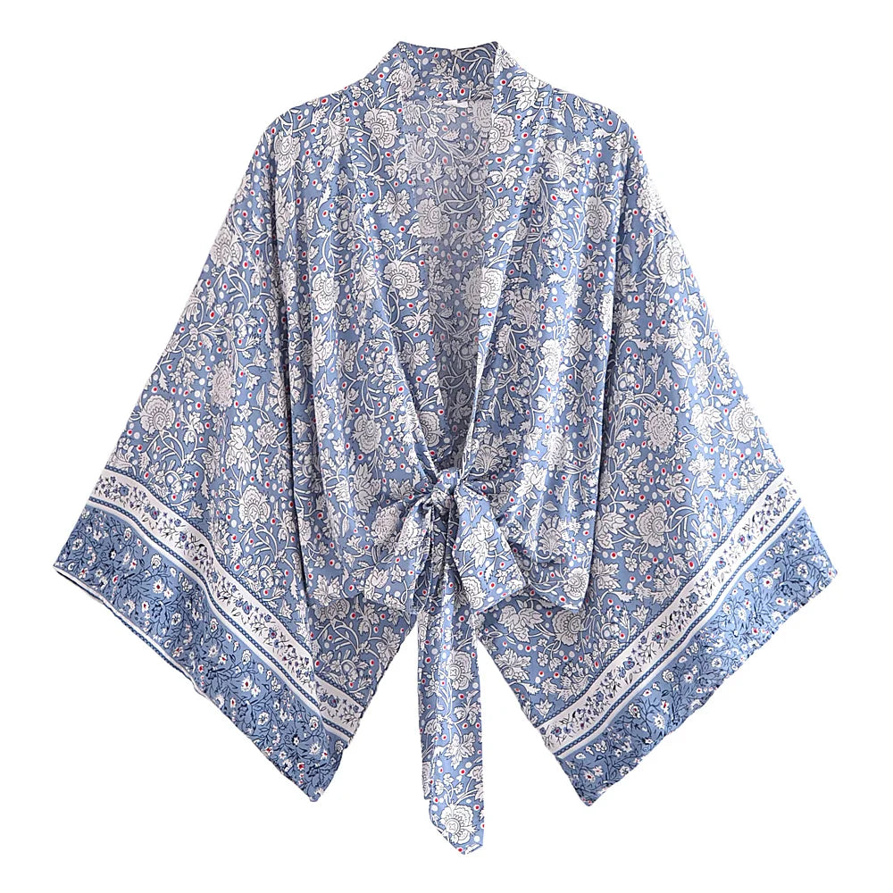 Bohemian Kimono, Boho Bikini Cover-ups,Porcelain Print