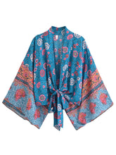 Load image into Gallery viewer, Bohemian Kimono, Boho Bikini Cover-ups,Yellow Floral
