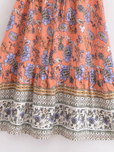 Load image into Gallery viewer, Wild Floral Print, Summer Bohemian Mini Dress,Vacation Boho Dress
