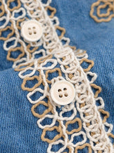 Load image into Gallery viewer, Denim Floral Embroidery ,Suspender Vest ,Sequin Waistcoat Streetwear
