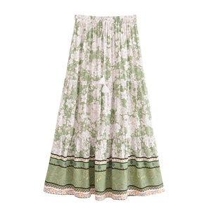Floral Print, Beach Bohemian Skirt,Boho Skirt