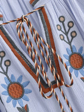 Load image into Gallery viewer, Floral Embroidery, Linen Cotton Shirts ,Boho Blusas
