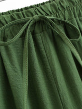 Load image into Gallery viewer, Sun Moon Embroidery ,Linen Cotton Baggy Pants ,Loose Yoga Trousers
