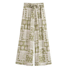 Load image into Gallery viewer, Geometric Floral Print ,Wide Leg Bohemian Pants , Boho Pant Pockets
