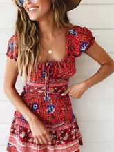Load image into Gallery viewer, Floral Print ,Beach Sleeveless Crop Tops, Bohemian Ruffles Camis
