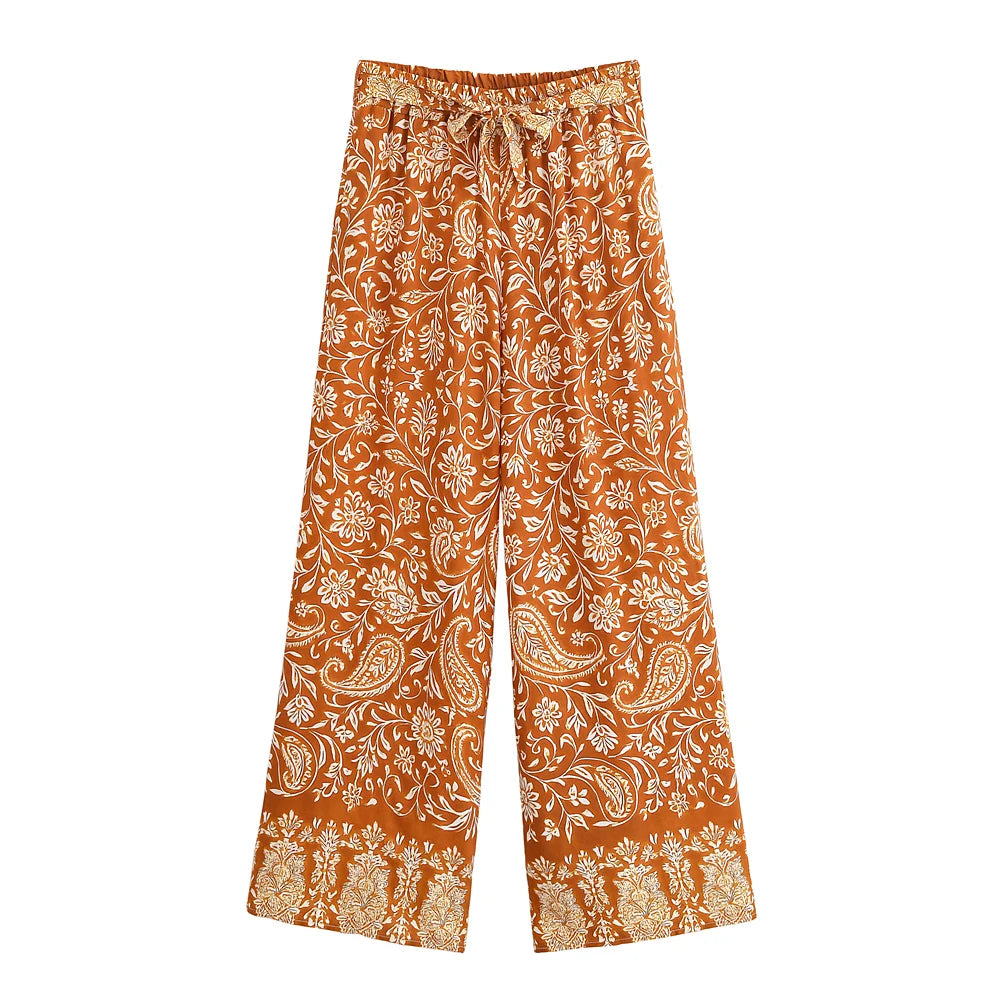 Floral Print ,Wide Leg Pants ,Boho Pants