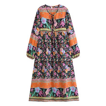 Load image into Gallery viewer, Wild Flower ,Beach Bohemian Maxi Dress, Boho Dress
