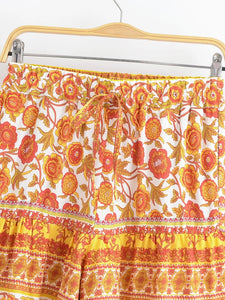 Peacock Floral ,Bohemian Short with Pockets ,Boho Shorts