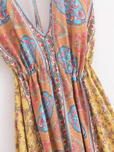 Load image into Gallery viewer, Wild Floral ,Open Back,Strapless Boho Dress
