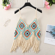 Load image into Gallery viewer, Hollow Out Floral EmbroideryBohemian Knitted  Boho Camis
