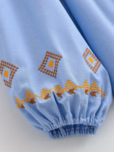 Load image into Gallery viewer, Geometry Embroidered ,Linen Cotton ,Lace-up Tassel Boho Shirt
