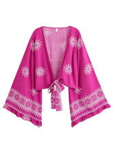 Load image into Gallery viewer, Wild Floral Print ,Boho Kimono,Bikini Cover-ups
