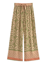 Load image into Gallery viewer, Geometric Floral Print ,Wide Leg Bohemian Pants , Boho Pant Pockets

