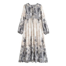 Load image into Gallery viewer, Floral Printed Long Bohemian Dress Beach Holiday Maxi Dress
