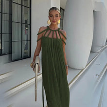 Load image into Gallery viewer, Linen Cotton ,Sexy Knitted Backless, Beach Boho Dress
