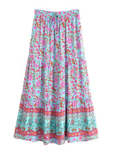 Load image into Gallery viewer, Wild Floral Print ,Bohemian Skirt with Pockets,Ruffles Boho Skirt
